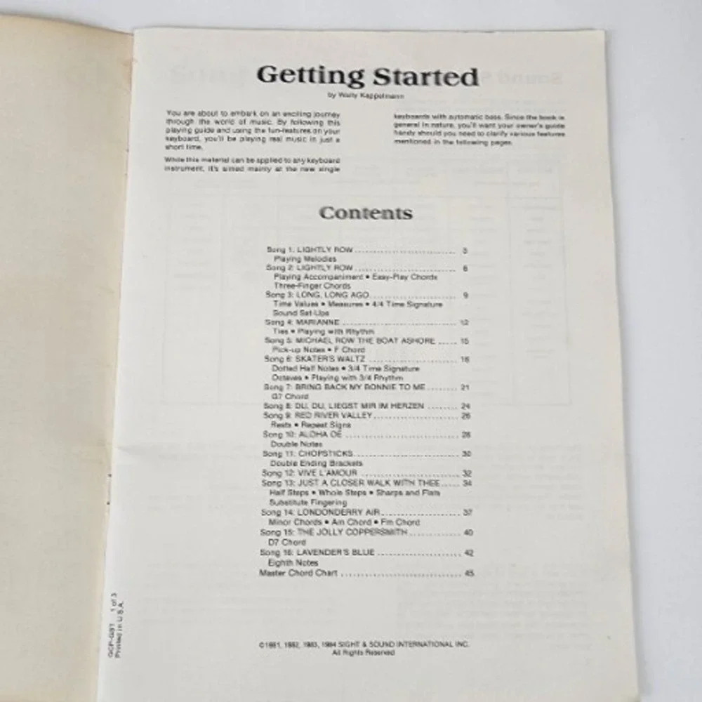 Sight & Sound Creative Playing Beginners Learning Guide For Electronic Keyboards